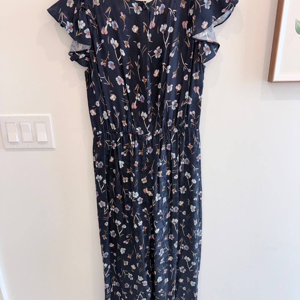 Rebecca Taylor Navy Floral Jumpsuit - Picture 6 of 7